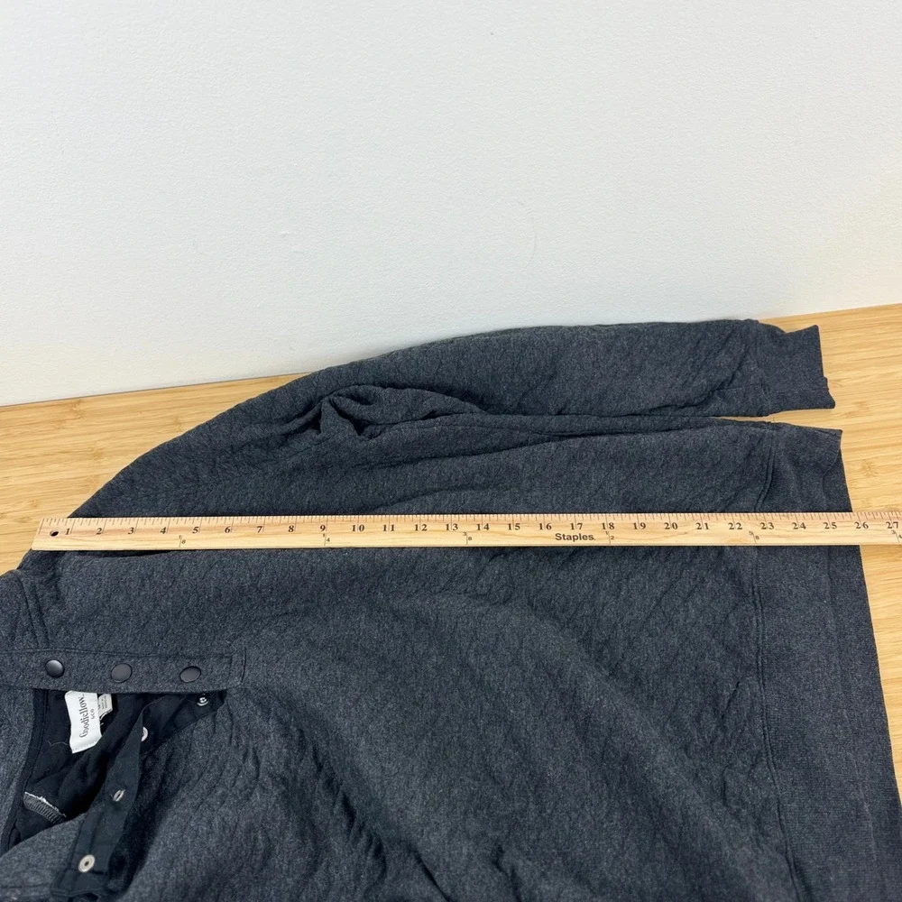 Goodfellow Co Mens Quilted Snap Neck Pullover‎ Sweatshirt Charcoal Gray Size M